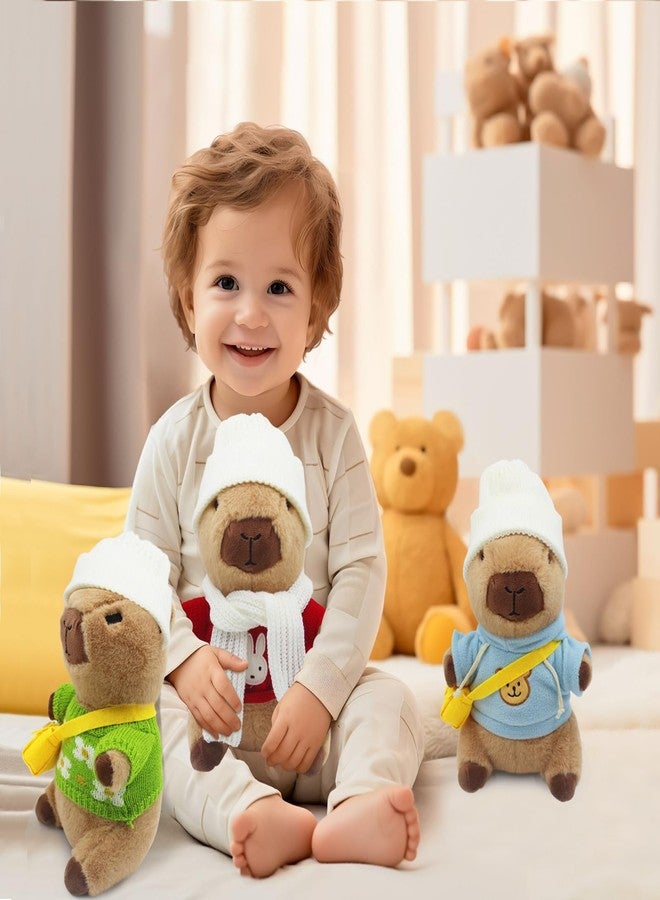WUEURU Capybara Plush with 11 pcs Clothes & Accessories,Kids Stuffed Animal,11 in Cute Capybara Stuffed Animal Plush Toys,Birthday Gifts&Dress Up Cute Plushies for Boys/Girls - Image 4
